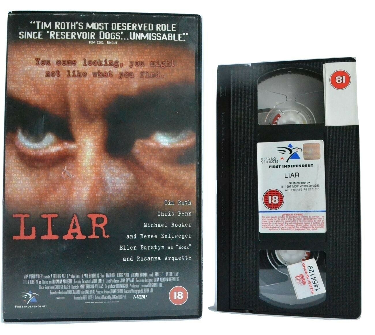 Liar (1997); [Free Postcard] Thriller - Big Box - Psycho Killer (Tim Roth) - VHS-