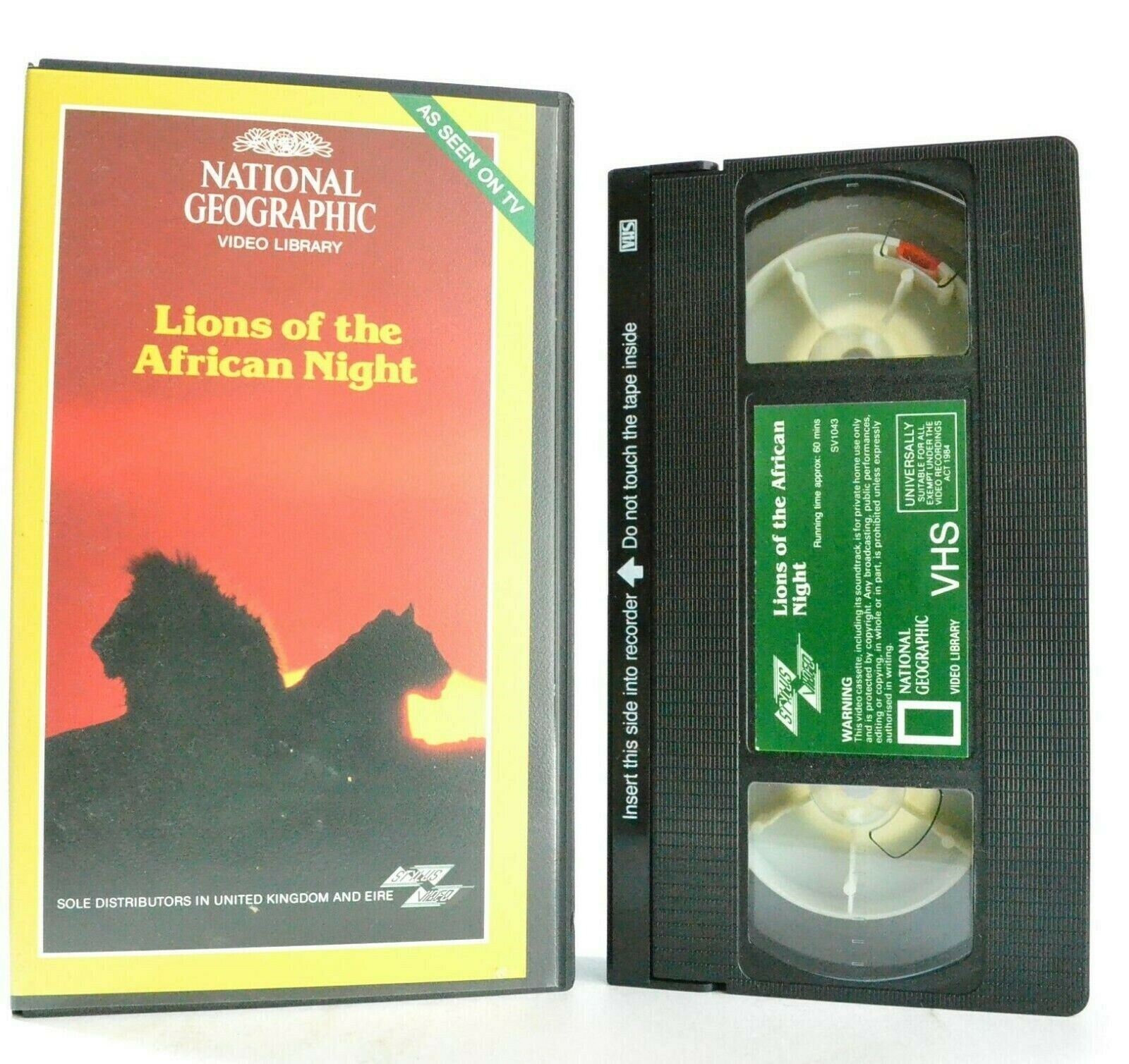 Lions Of The African Night - National Geographic - Documentary - Pal VHS-