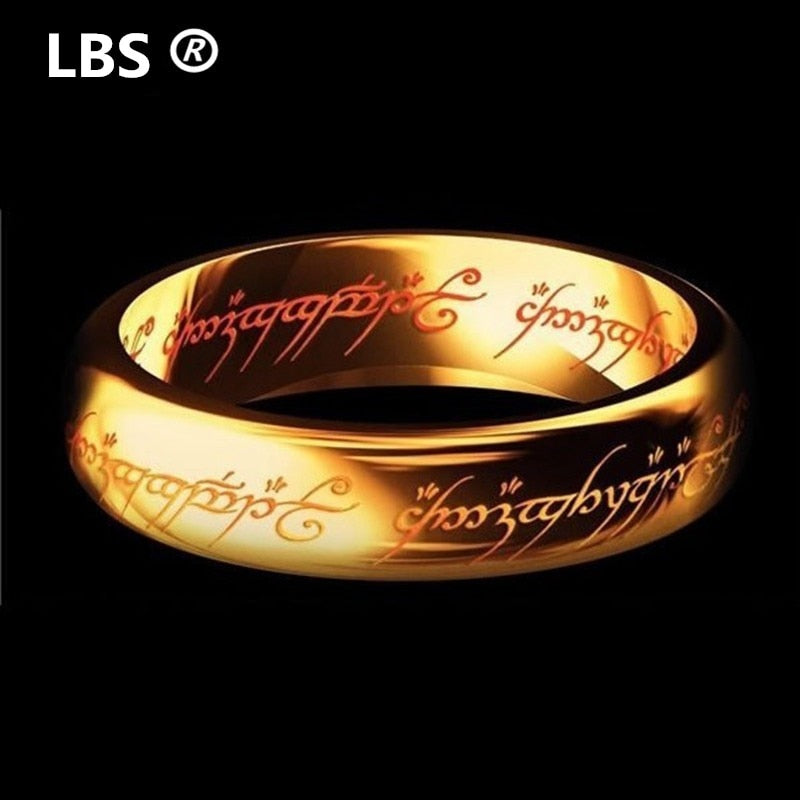 Lord Of The Rings - Tungsten One Ring of Power - Movie Prop Replica - Black / Silver / Gold - All Ring Sizes Available-