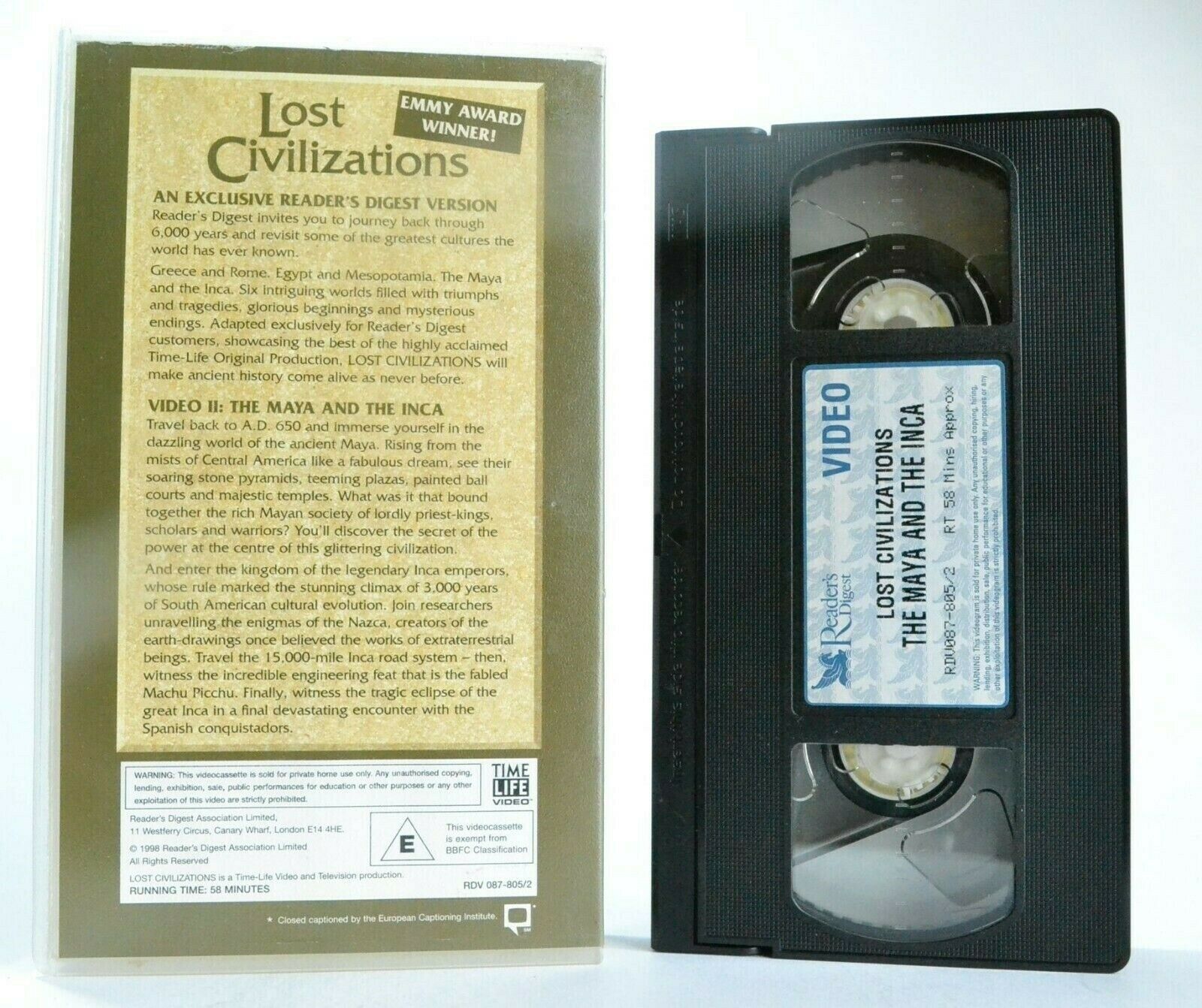 Lost Civilizations: The Maya And Inca - Reader's Digest - Documentary - Pal VHS-