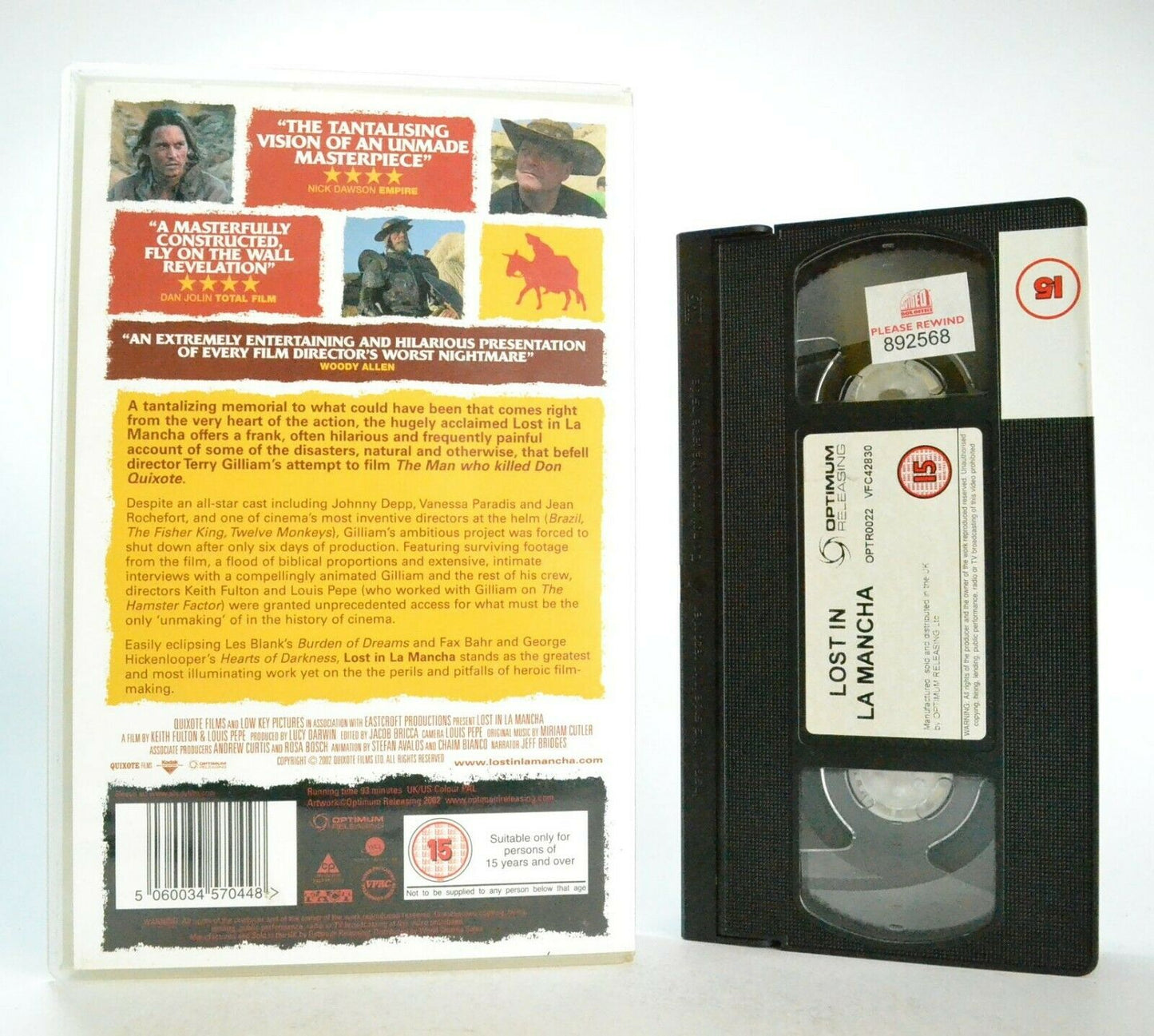 Lost In La Mancha: Narrated By Jeff Bridges - Documentary - Johnny Depp - VHS-