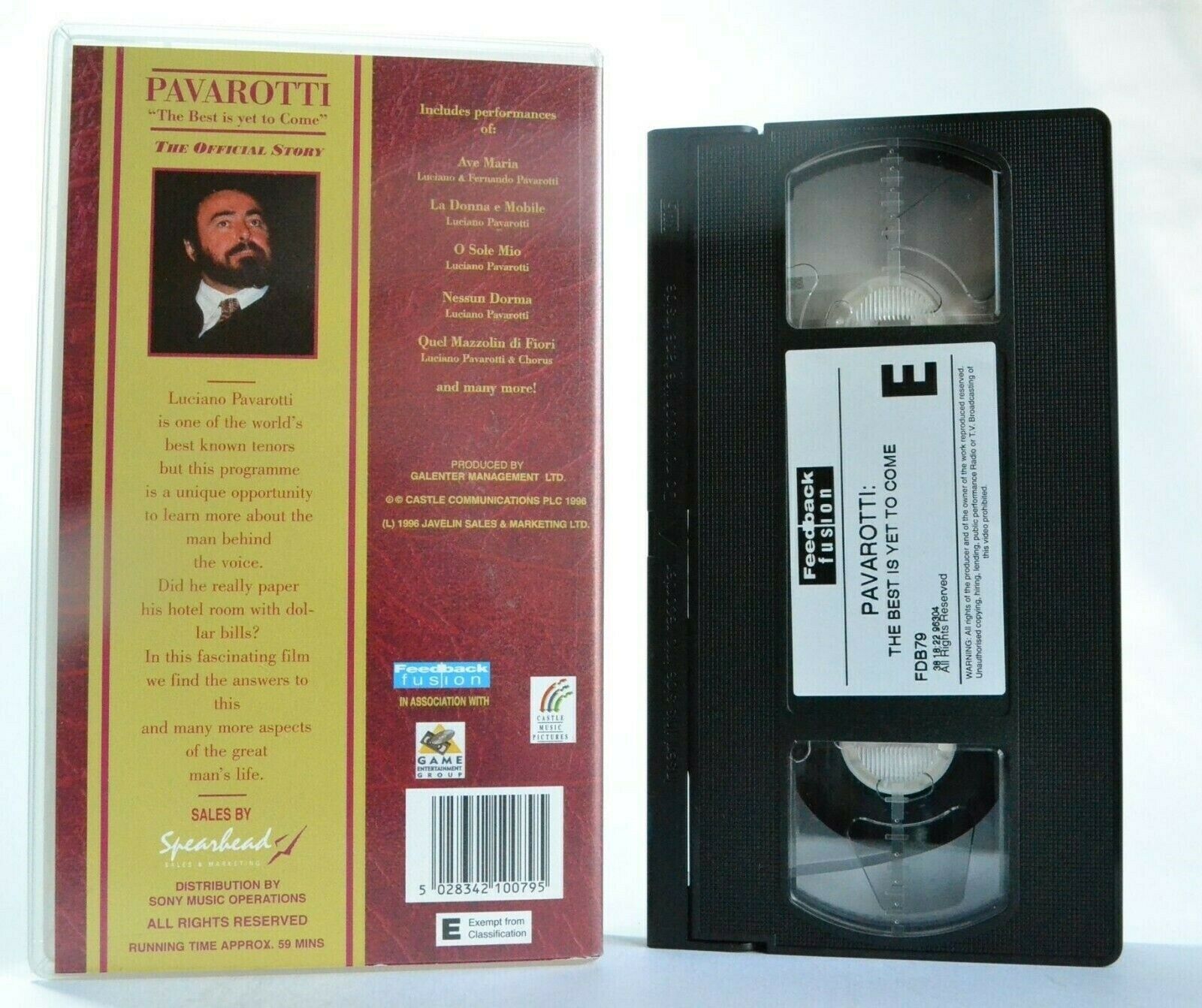 Luciano Pavarotti: The Official Story - Documentary - Live Performances - VHS-