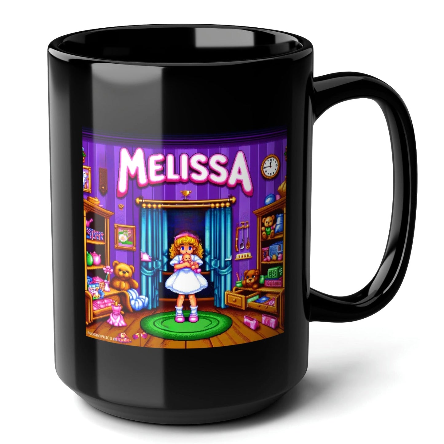 MELISSA Black Mug, (15oz) - custom name gifts for Melissa-15oz-