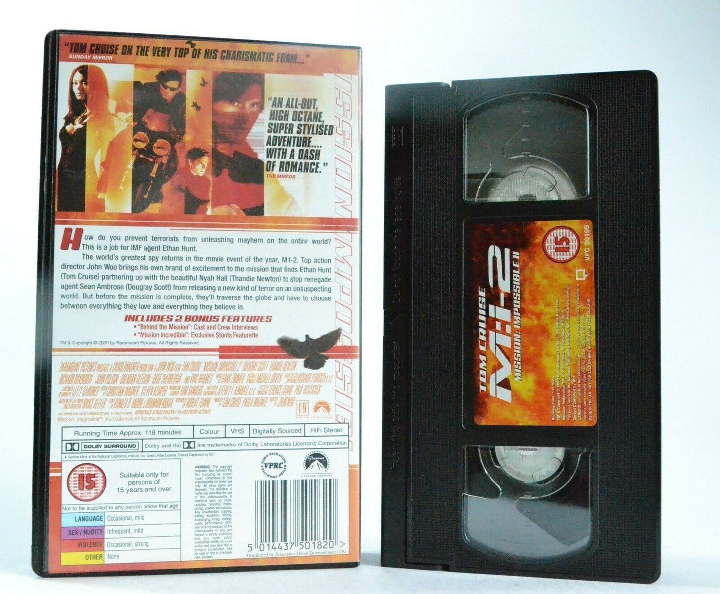 M:I-2 (Mission: Impossible 2): A J.Woo Film (2000) - Spy Action - T.Cruise - VHS-