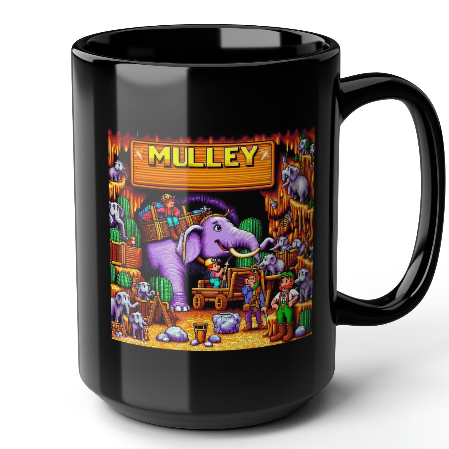 Mulley Black Mug (15oz) - presents for gamers-15oz-