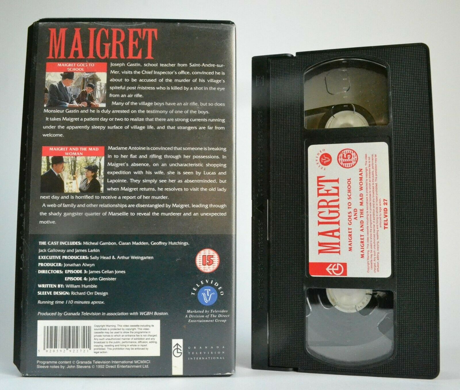 Maigret: 'Maigret Goes To School' - Drama - TV Series - Michael Gambon - Pal VHS-