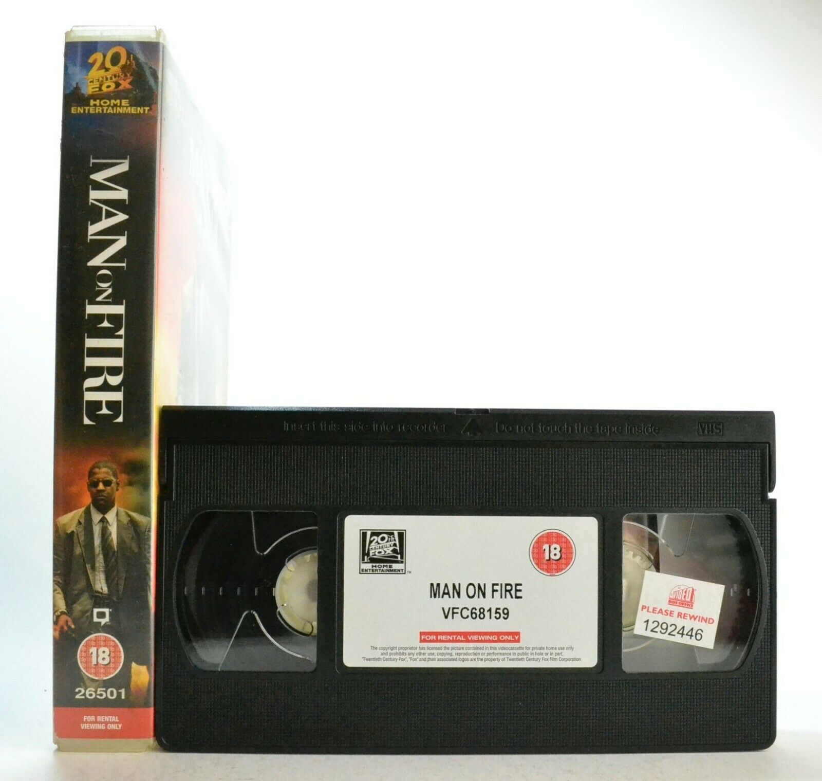 Man On Fire: Film By T.Scott - Action/Drama - Large Box - D.Washington - Pal VHS-