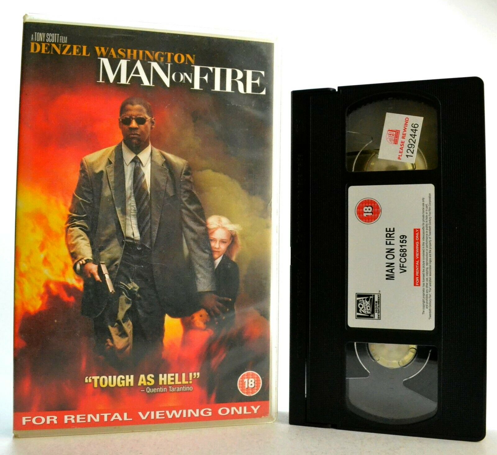 Man On Fire: Film By T.Scott - Action/Drama - Large Box - D.Washington - Pal VHS-