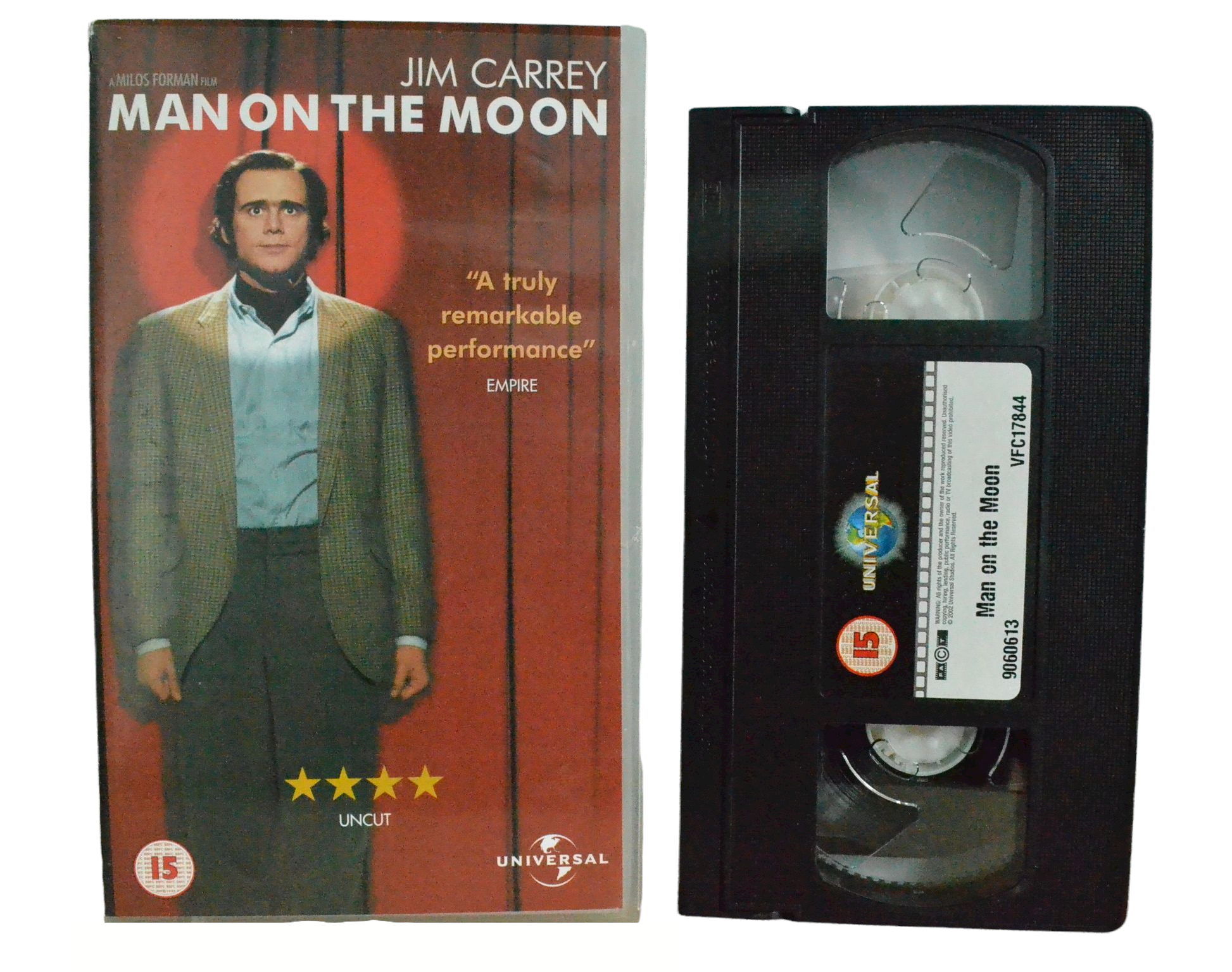 Man On The Moon - Jim Carrey - Universal - Vintage - Pal VHS-