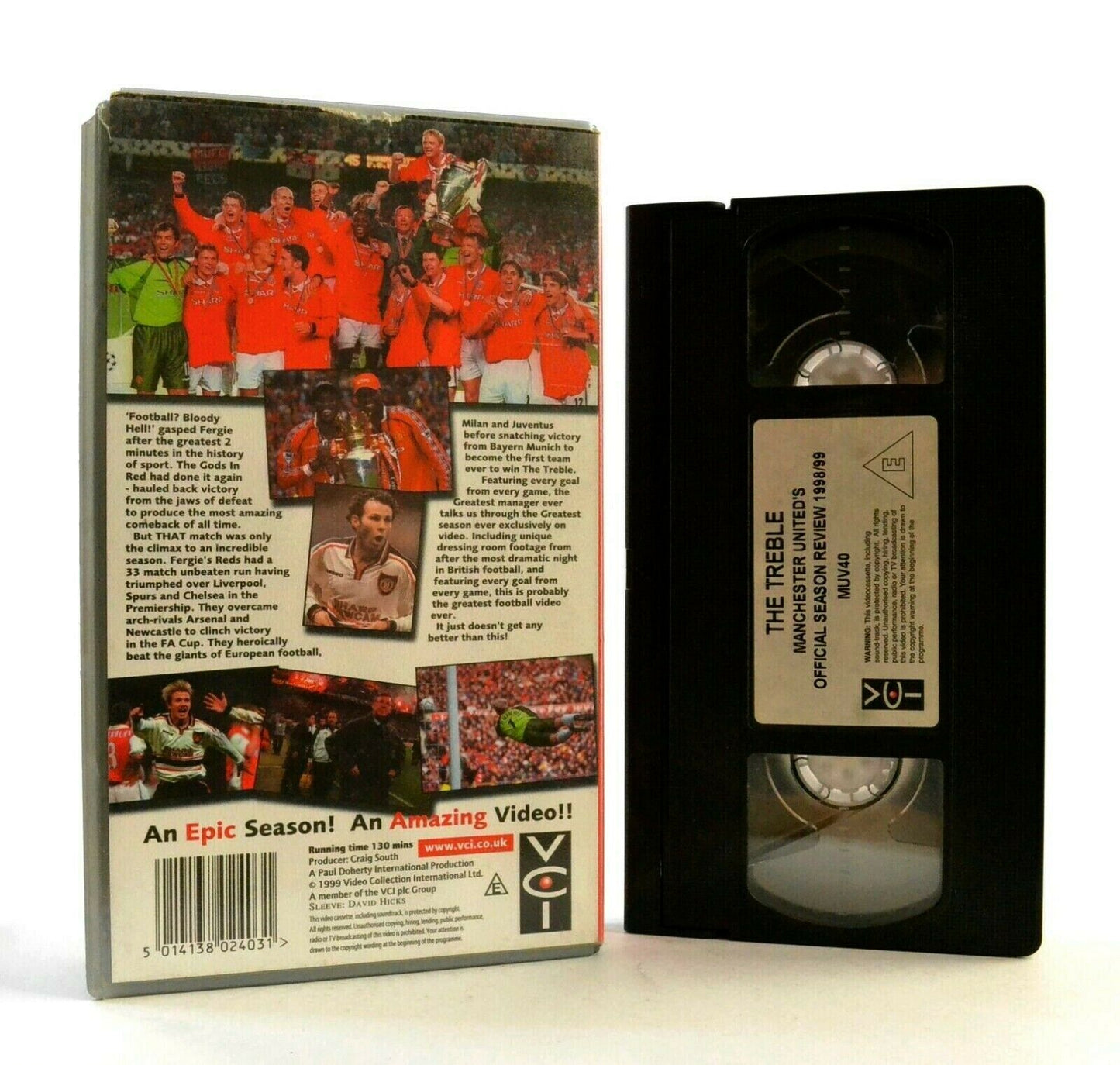 Manchester United: The Treble - Season 1998/99 - Football - Sports - Pal VHS-