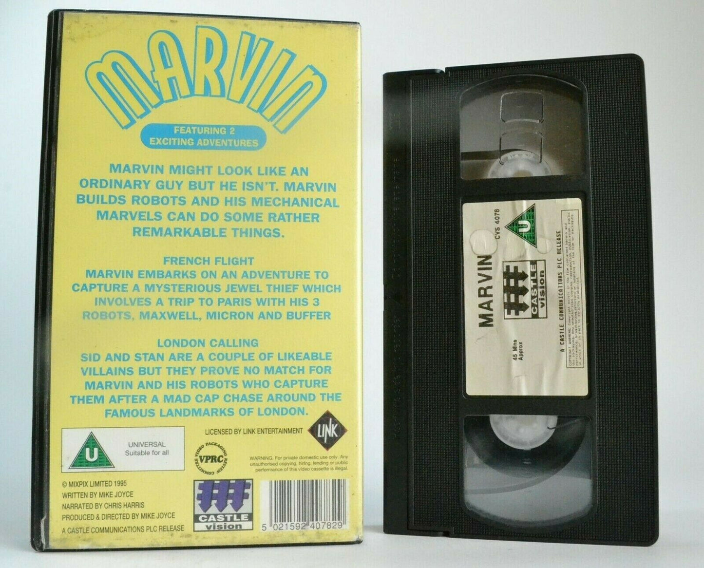 Marvin [Castle Vision] -'London Calling'- Animated Adventures - Children's - VHS-