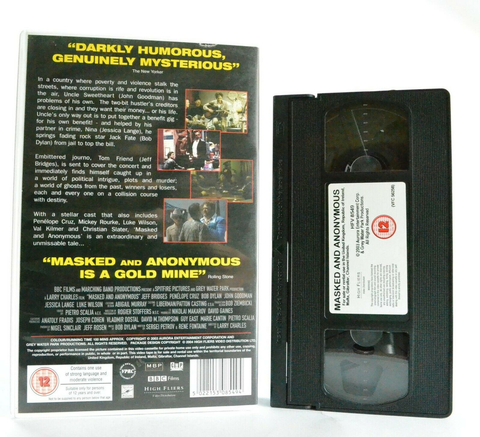 Masked And Anonymous: Drama (2003) - Large Box - Jeff Bridges/Bob Dylan - VHS-