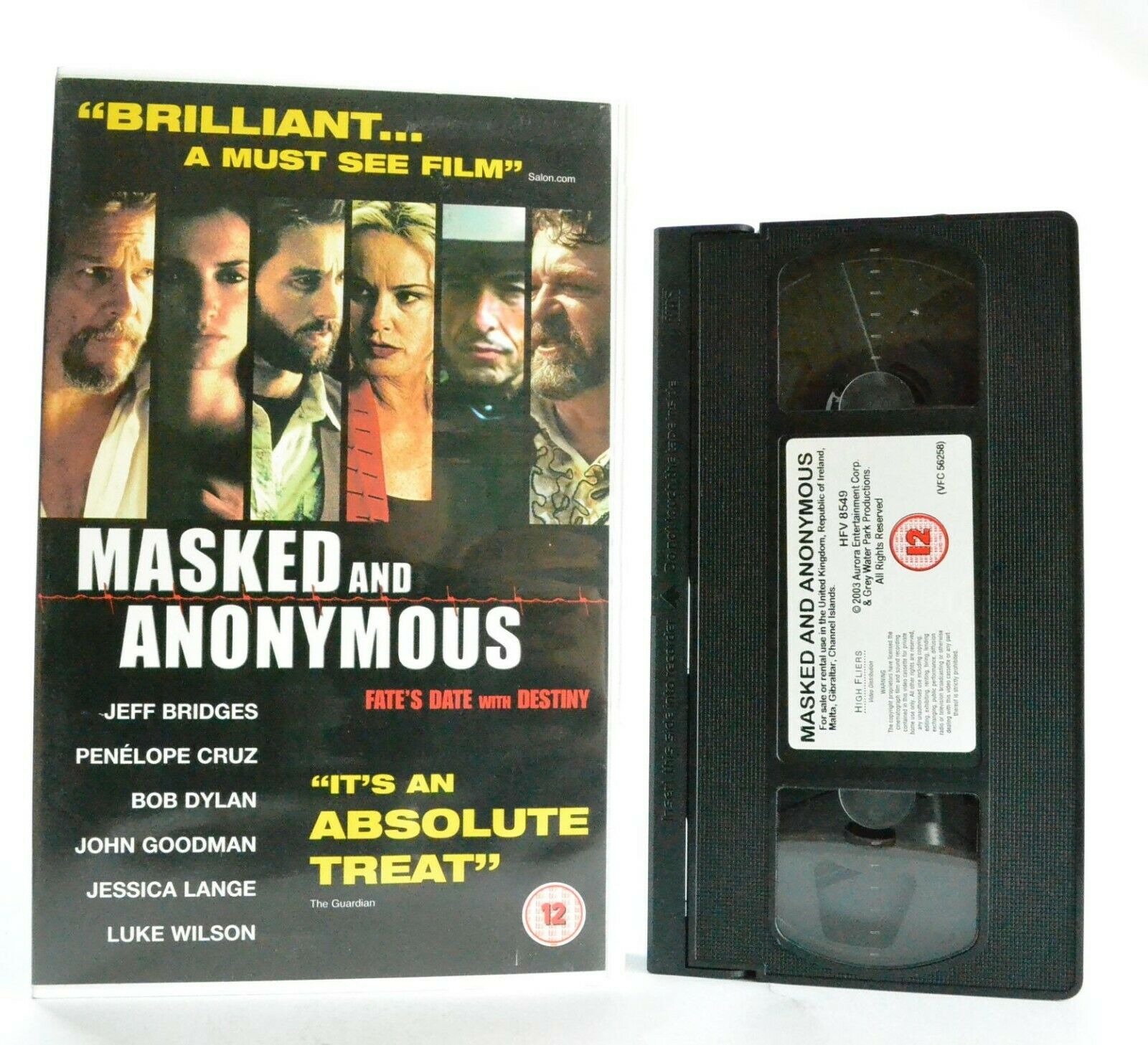 Masked And Anonymous: Drama (2003) - Large Box - Jeff Bridges/Bob Dylan - VHS-