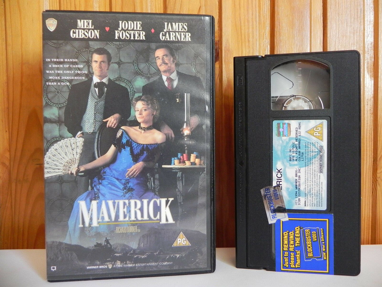 Maverick (1994): Gambler Action - Large Box [Rental] - Gibson / Foster - Pal VHS-