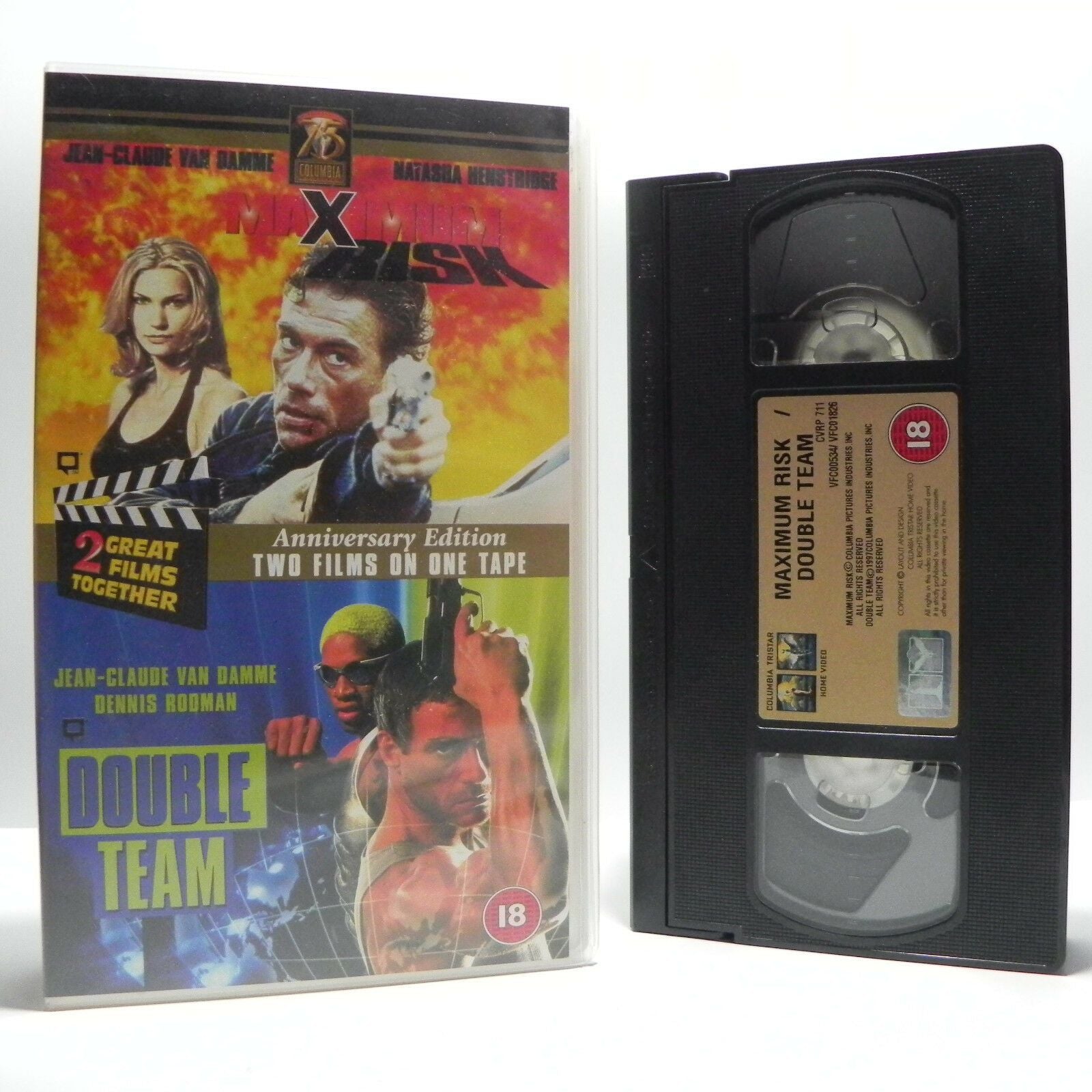 Maximum Risk/Double Team: Van Damme/Rodman - Kickboxer - Action Video - Pal VHS-