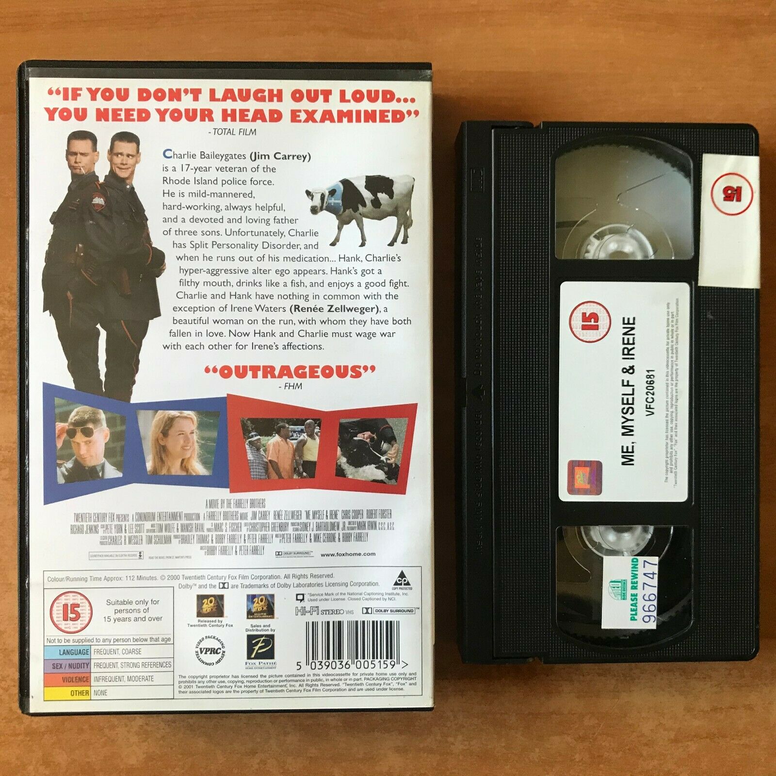 Me, Myself & Irene: Comedy [Big Box] Rental - Jim Carrey / Renée Zellweger - VHS-