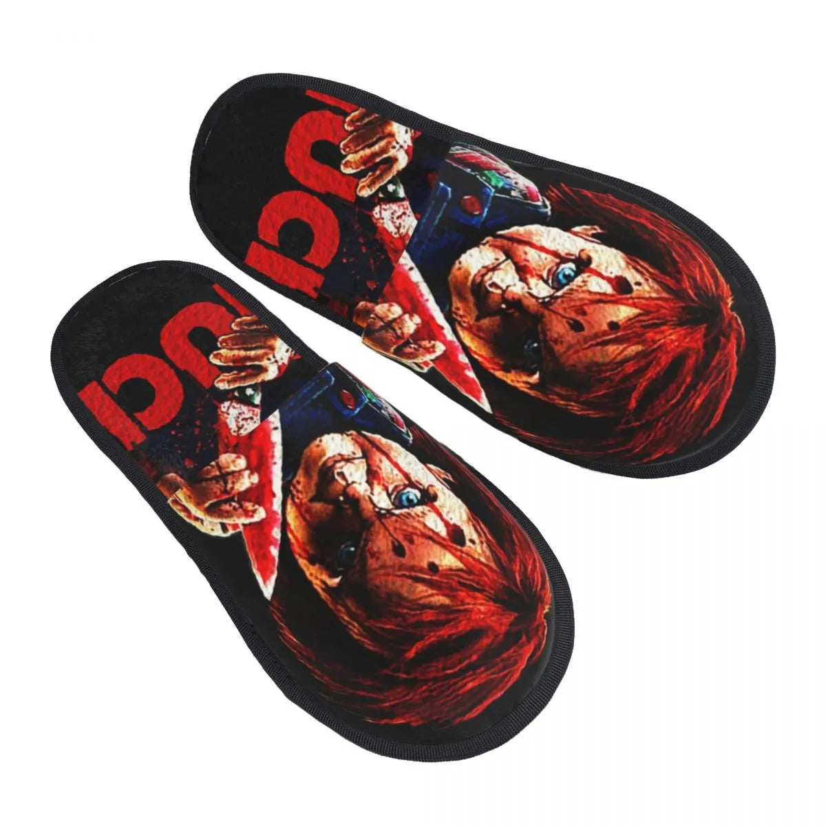 Memory Foam Slippers - Women's Comfy Warm Horror Chucky House Slippers-20-M-