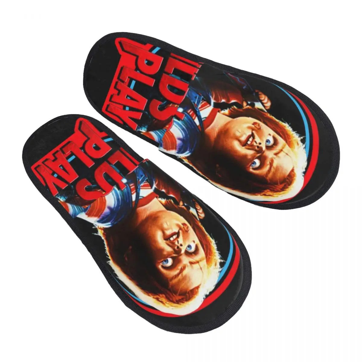 Memory Foam Slippers - Women's Comfy Warm Horror Chucky House Slippers-17-M-