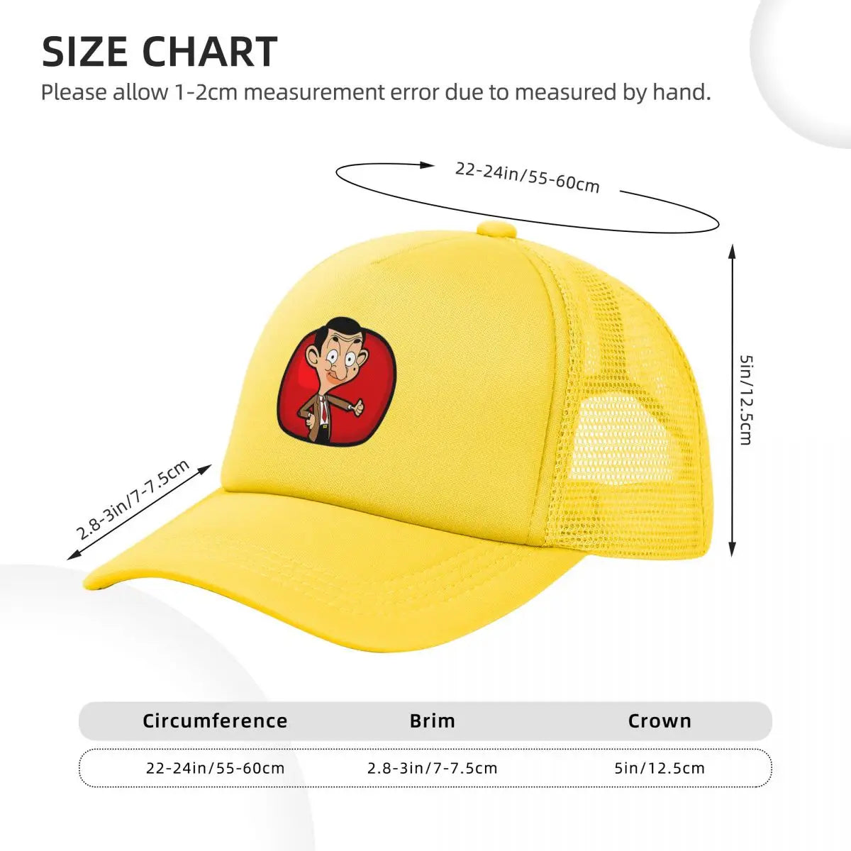 Mesh Mr. Bean - Snapback Fan Caps - Breathable Casual Hats - Outdoor or Party Accessories-