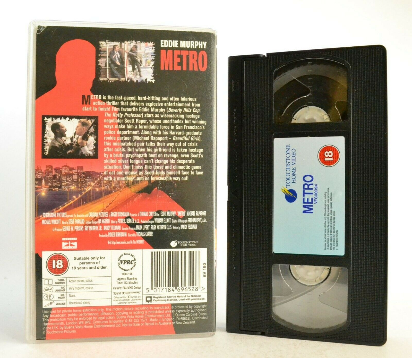 Metro: Touchstone (1997) - Action Thriller - Eddie Murphy/Michael Rapaport - VHS-