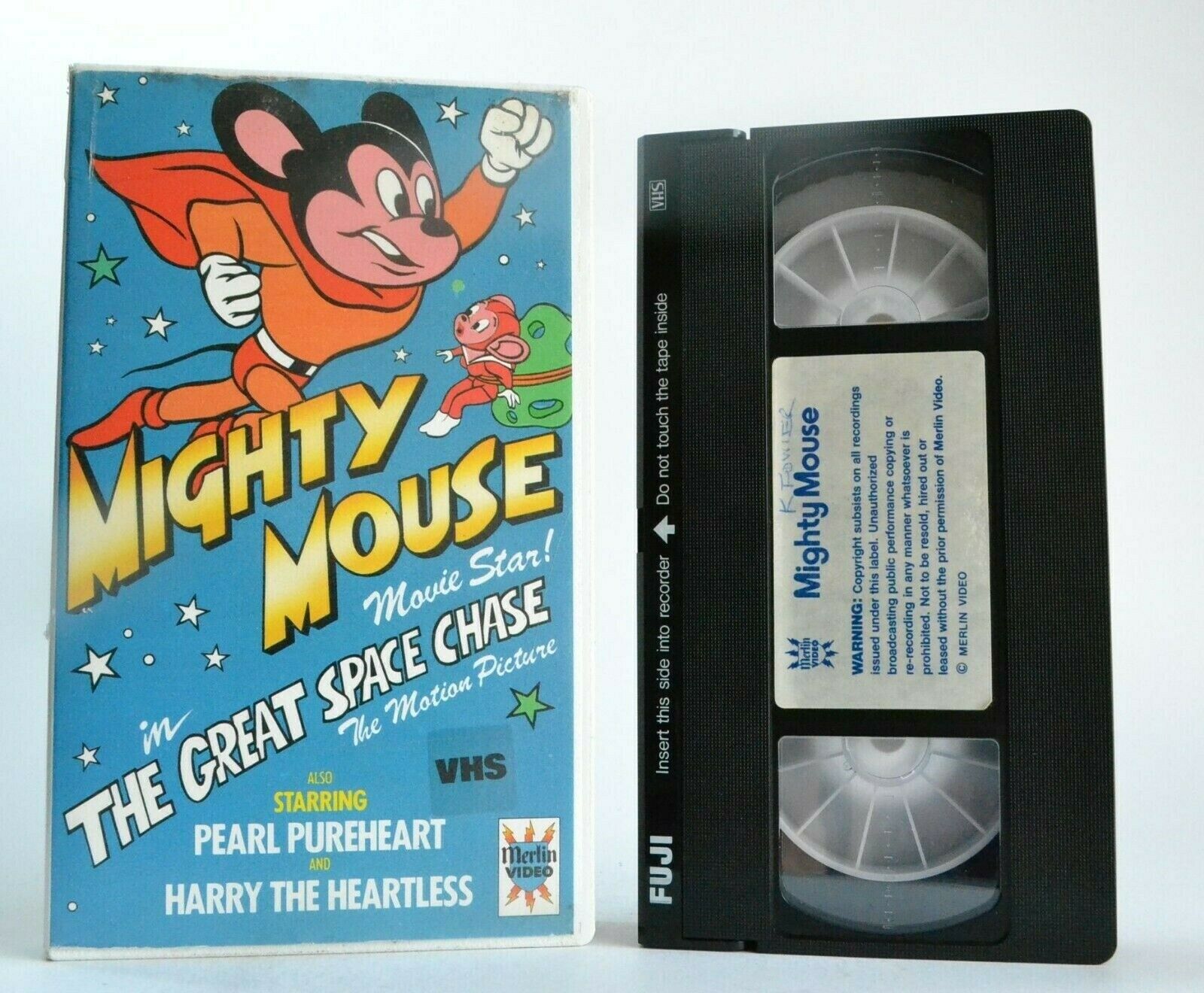 Mighty Mouse: The Great Space Chase (Merlin Video) - Animated - Kids - Pal VHS-