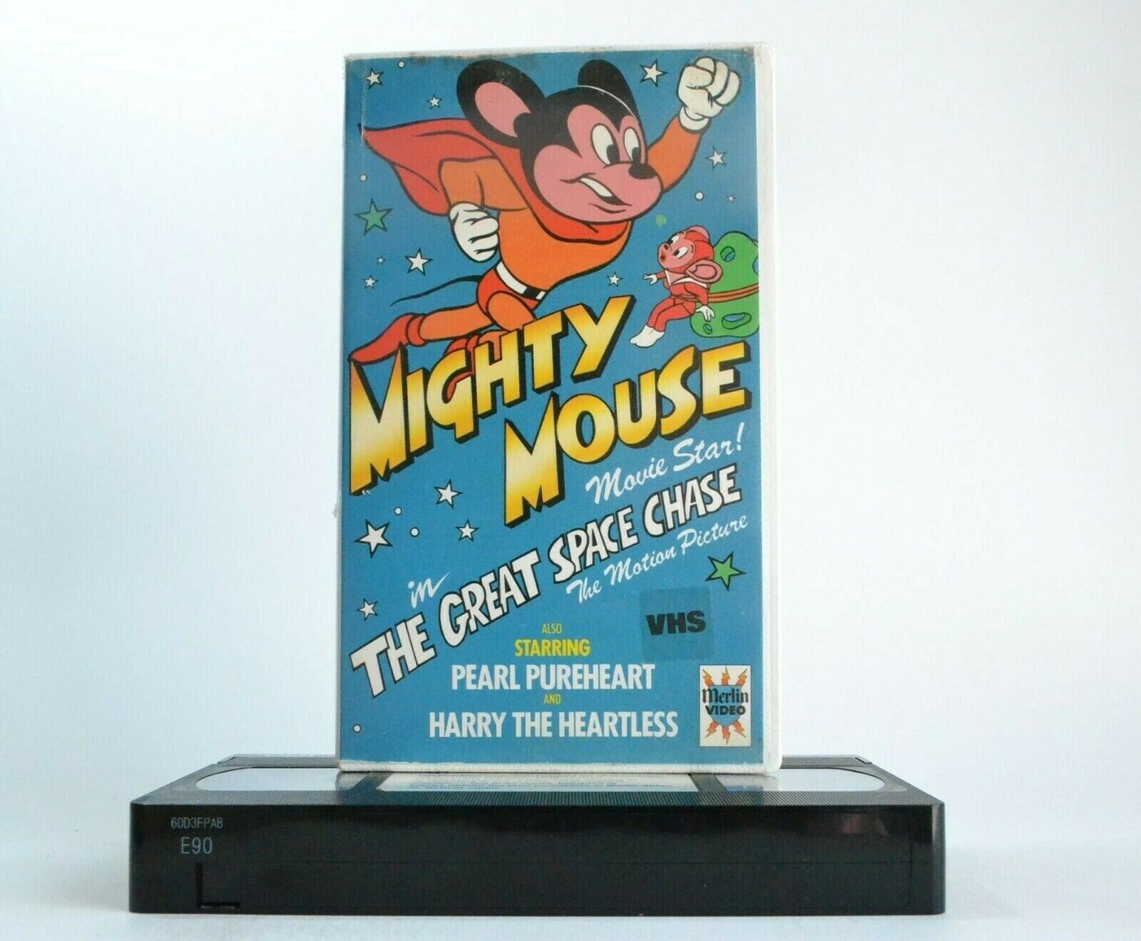 Mighty Mouse: The Great Space Chase (Merlin Video) - Animated - Kids - Pal VHS-