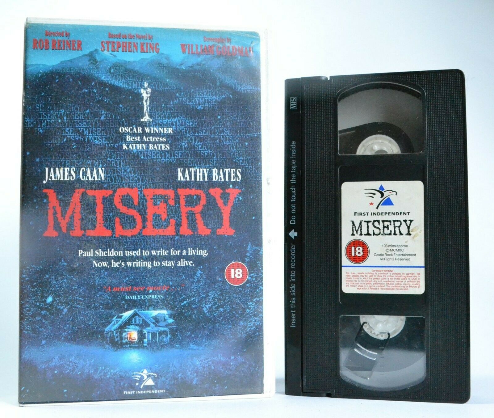 Misery: Based On S.King Novel - Psychological Thriller - J.Caan/K.Bates - VHS-