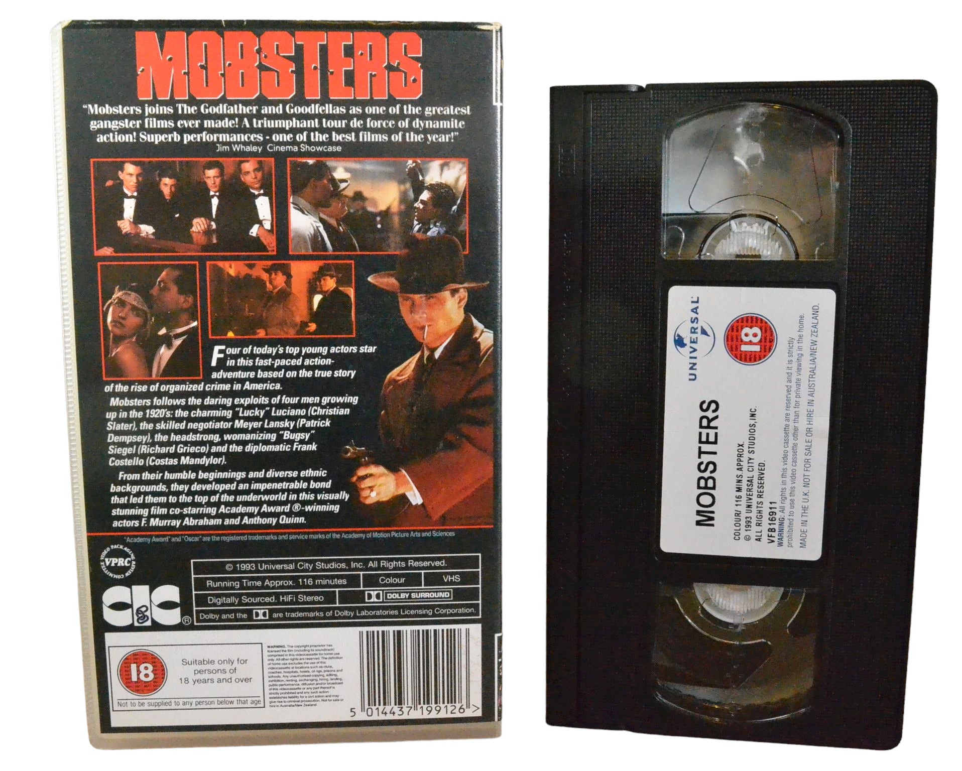 Mobsters - Christian Slater - Universal - Action - Pal - VHS-