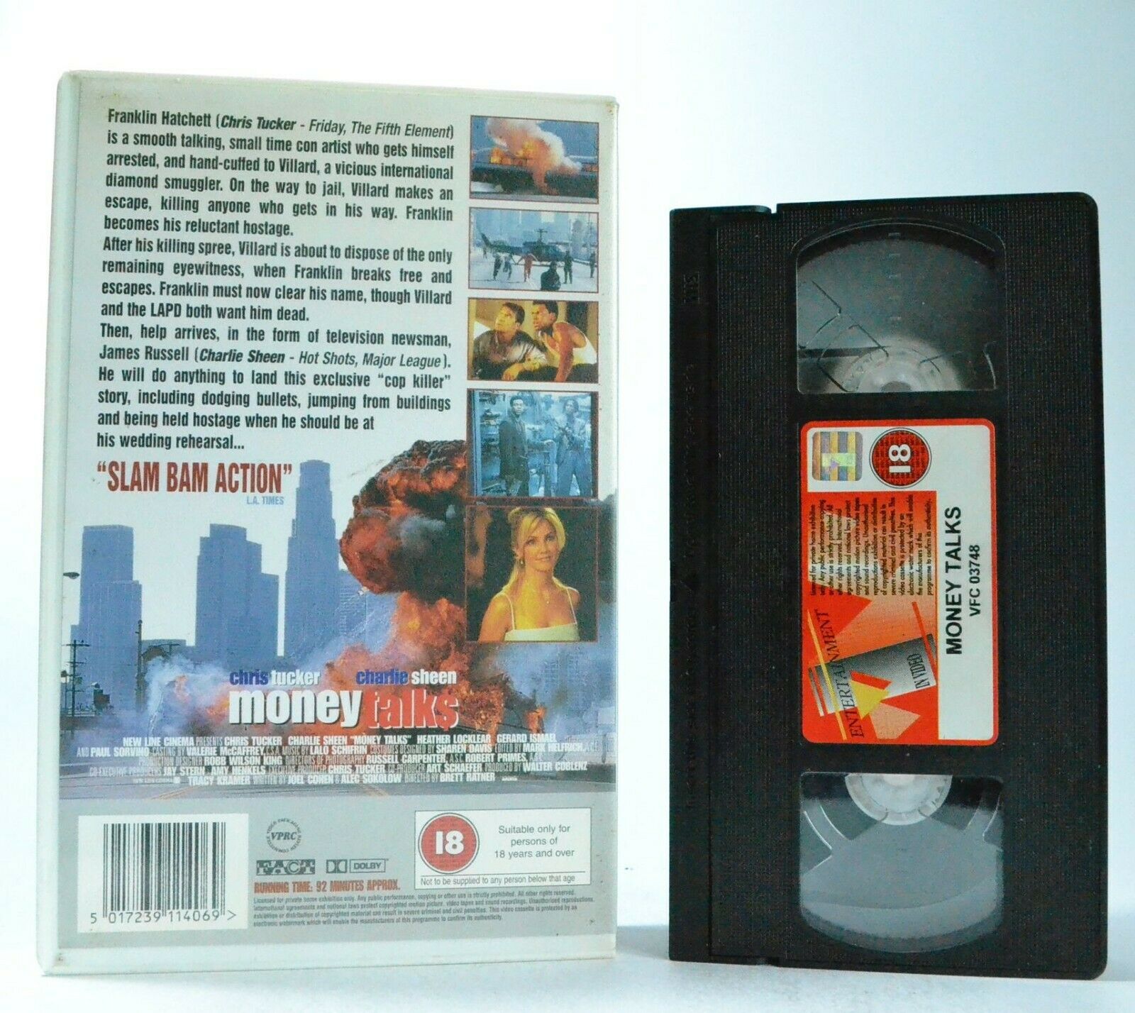 Money Talks: C.Tucker/C.Sheen - Action (1997) - Large Box - Ex-Rental - Pal VHS-