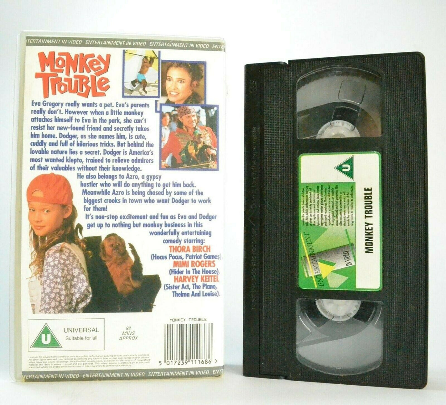 Monkey Trouble - Comedy - Non Stop Excitment - Harvey Keitel - Kids - Pal VHS-