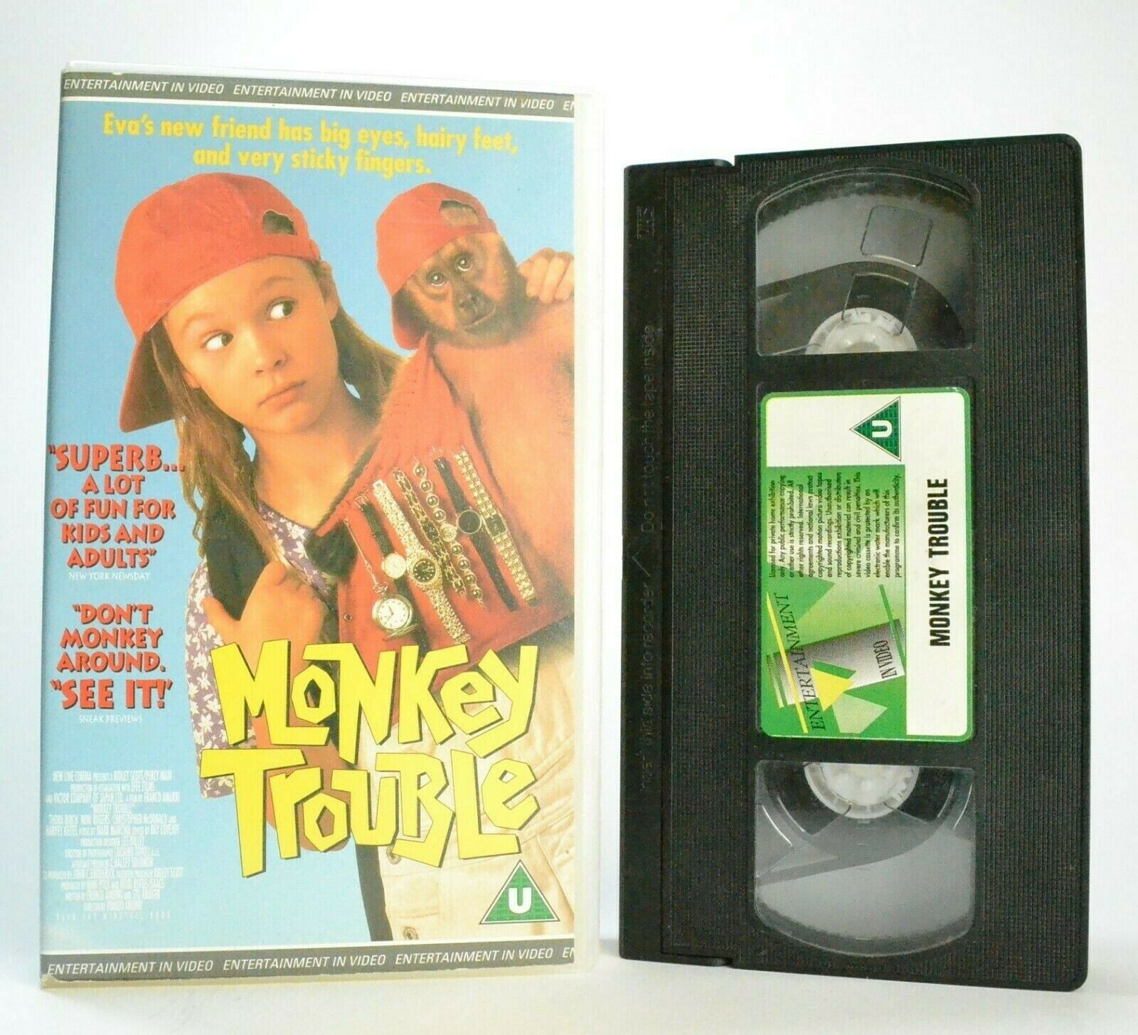 Monkey Trouble - Comedy - Non Stop Excitment - Harvey Keitel - Kids - Pal VHS-