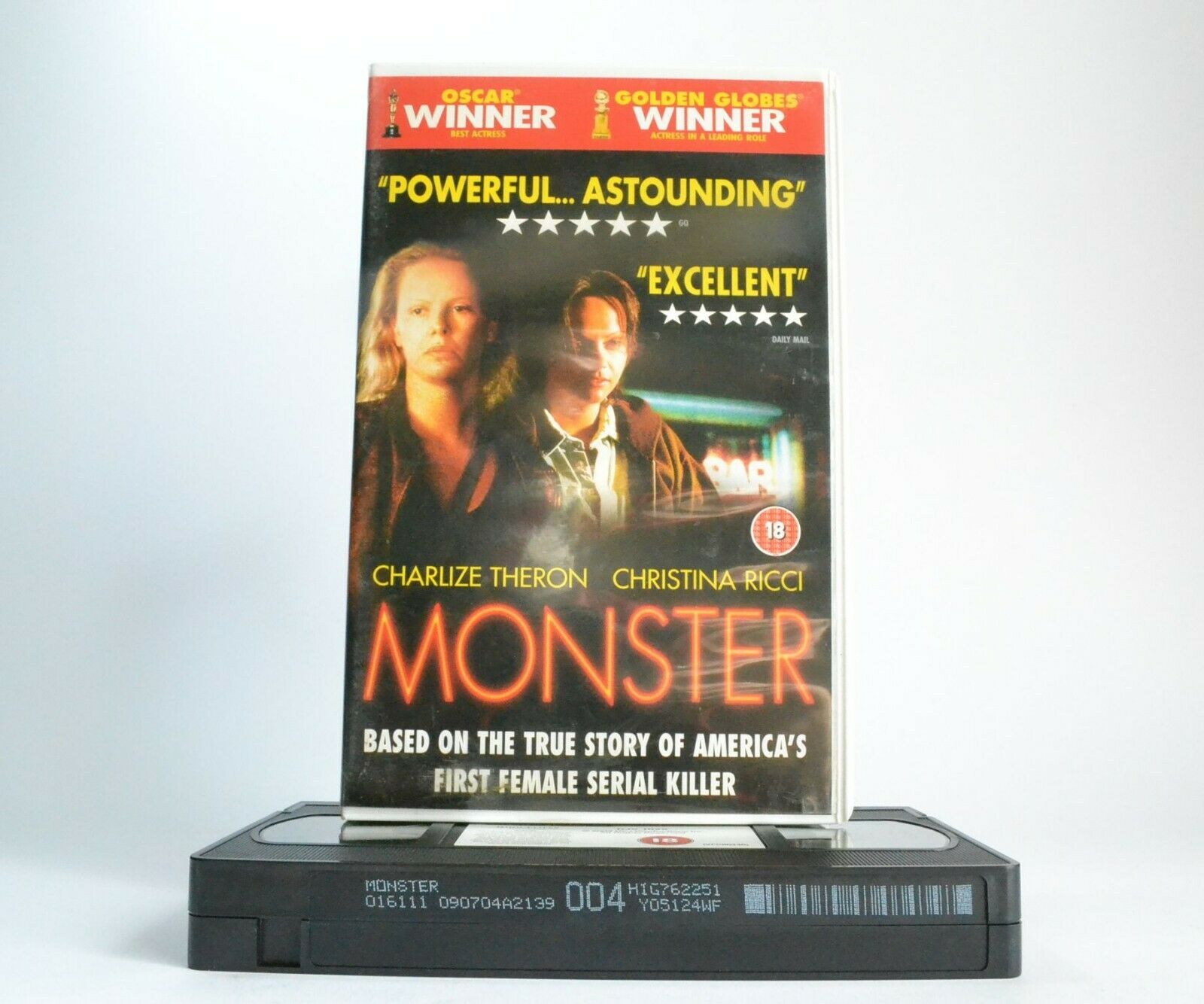 Monster: Biographical Crime Drama -[Aileen Wuornos]- Charlize Theron - Pal VHS-