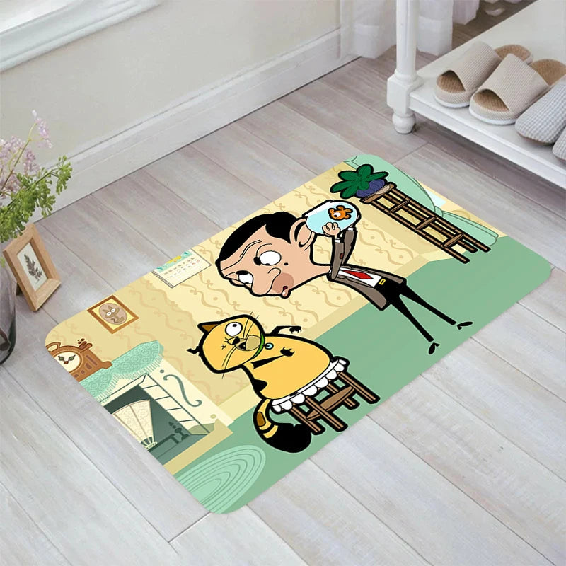 Mr. Bean Cartoon - Floor Mat - Kitchen Balcony Bathroom - Non-Slip Party Accessories-LL-759-120x160cm-