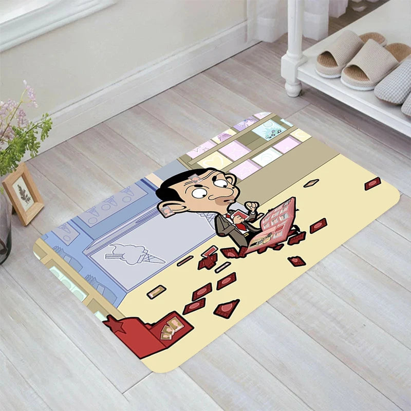 Mr. Bean Cartoon - Floor Mat - Kitchen Balcony Bathroom - Non-Slip Party Accessories-LL-761-120x160cm-