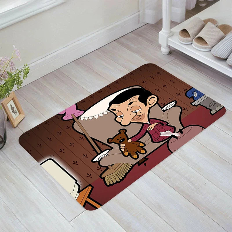 Mr. Bean Cartoon - Floor Mat - Kitchen Balcony Bathroom - Non-Slip Party Accessories-LL-762-120x160cm-