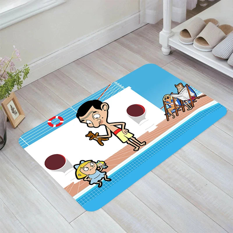 Mr. Bean Cartoon - Floor Mat - Kitchen Balcony Bathroom - Non-Slip Party Accessories-LL-768-50x80cm-