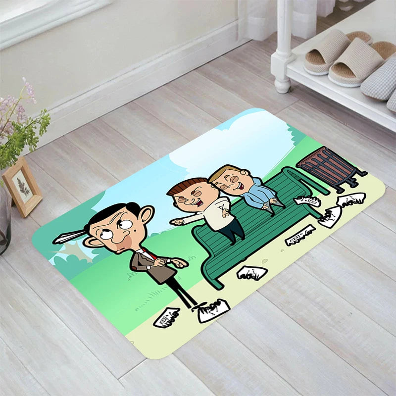 Mr. Bean Cartoon - Floor Mat - Kitchen Balcony Bathroom - Non-Slip Party Accessories-LL-767-120x160cm-