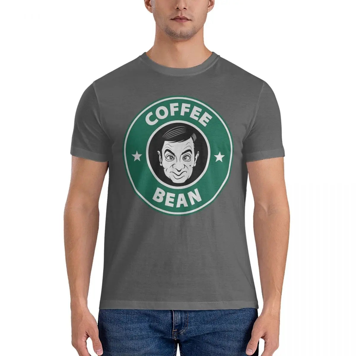 Mr. Bean Coffee T-Shirt - Men’s Hipster Cotton Tee - Casual Party or Daily Wear-Dark Grey-4XL-