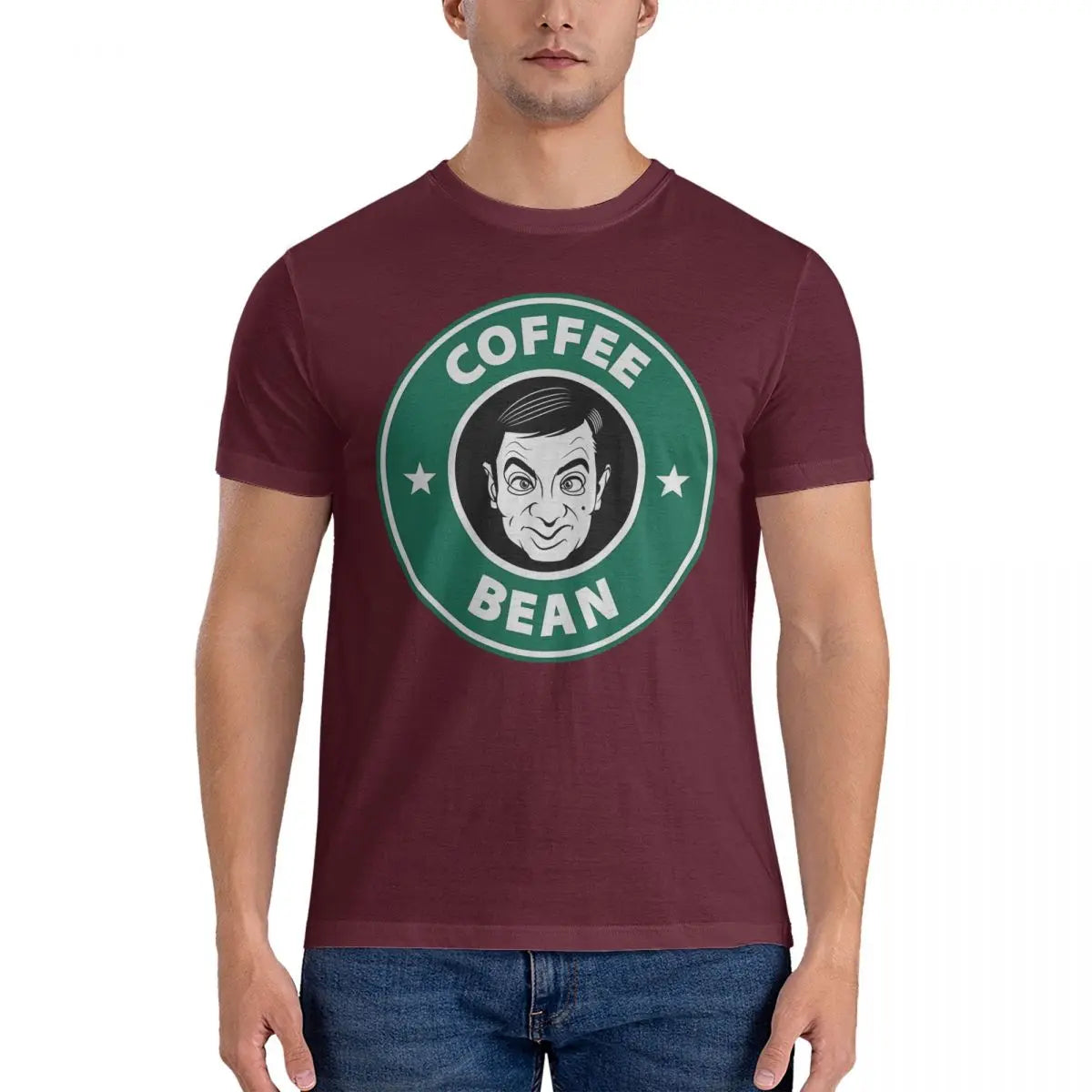 Mr. Bean Coffee T-Shirt - Men’s Hipster Cotton Tee - Casual Party or Daily Wear-Brown-5XL-