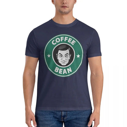 Mr. Bean Coffee T-Shirt - Men’s Hipster Cotton Tee - Casual Party or Daily Wear-Navy Blue-L-