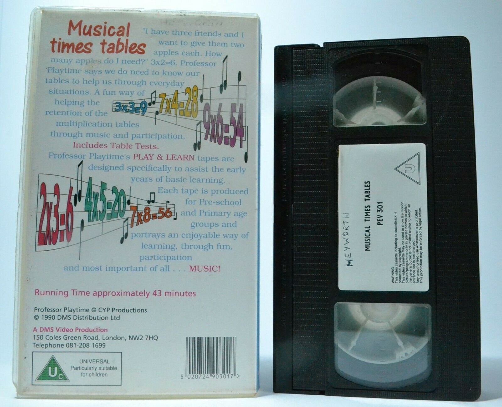 Musical Times Tables [Proffesor Playtime] Educational - Animted - Kids - Pal VHS-