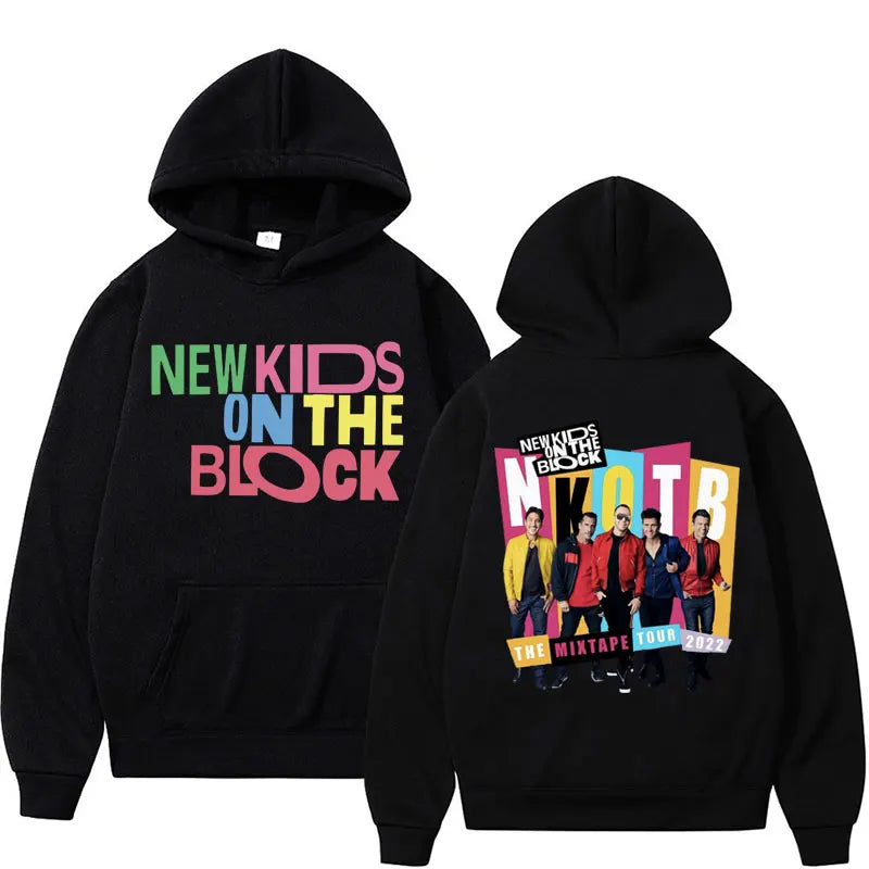 NKOTB Hoodie – Magic Summer Tour Sweatshirt for Him and Her, Retro Hip Hop Style-black-XXXL-