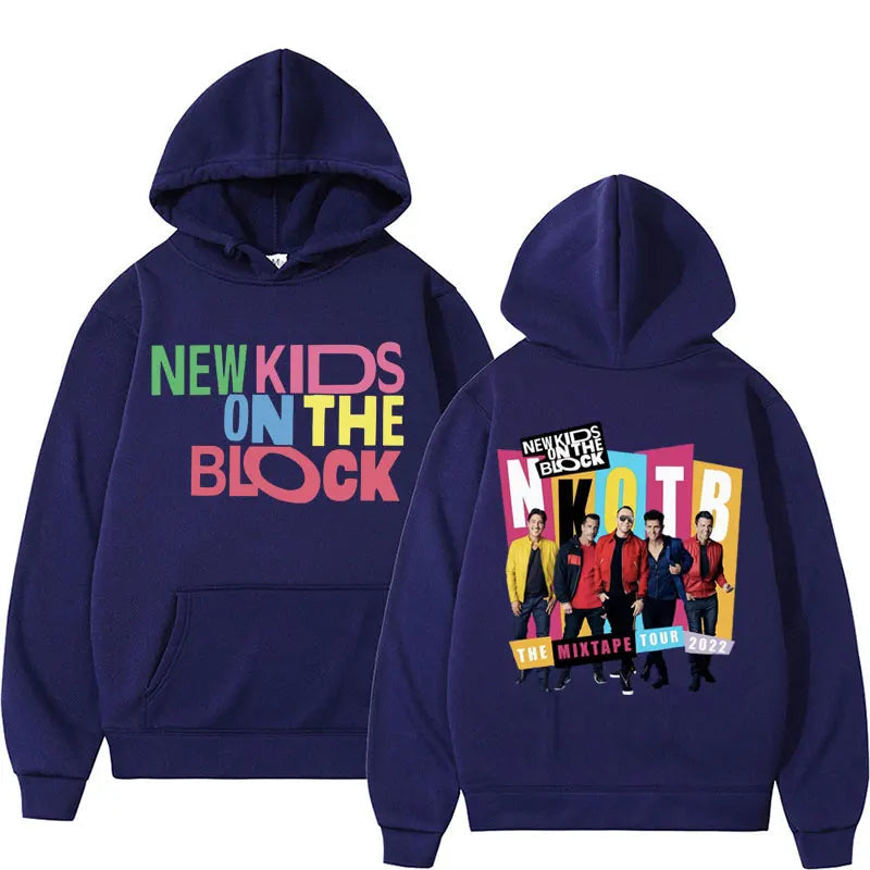 NKOTB Hoodie – Magic Summer Tour Sweatshirt for Him and Her, Retro Hip Hop Style-Navy blue-XXXL-