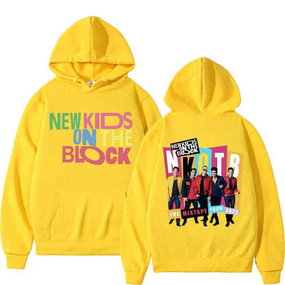 NKOTB Hoodie – Magic Summer Tour Sweatshirt for Him and Her, Retro Hip Hop Style-Yellow-S-