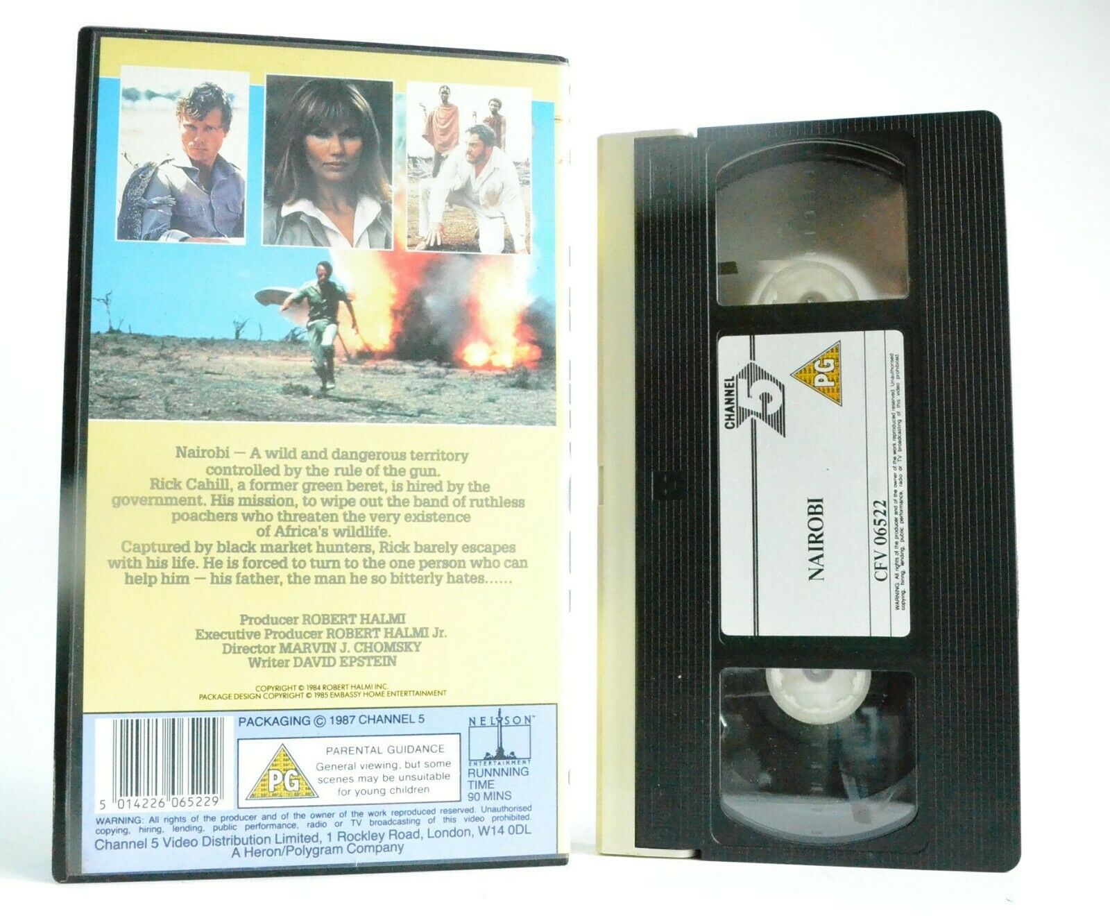 Nairobi: (1987) Channel 5 - Charlton Heston Vs. Black Market Hunters - Pal VHS-