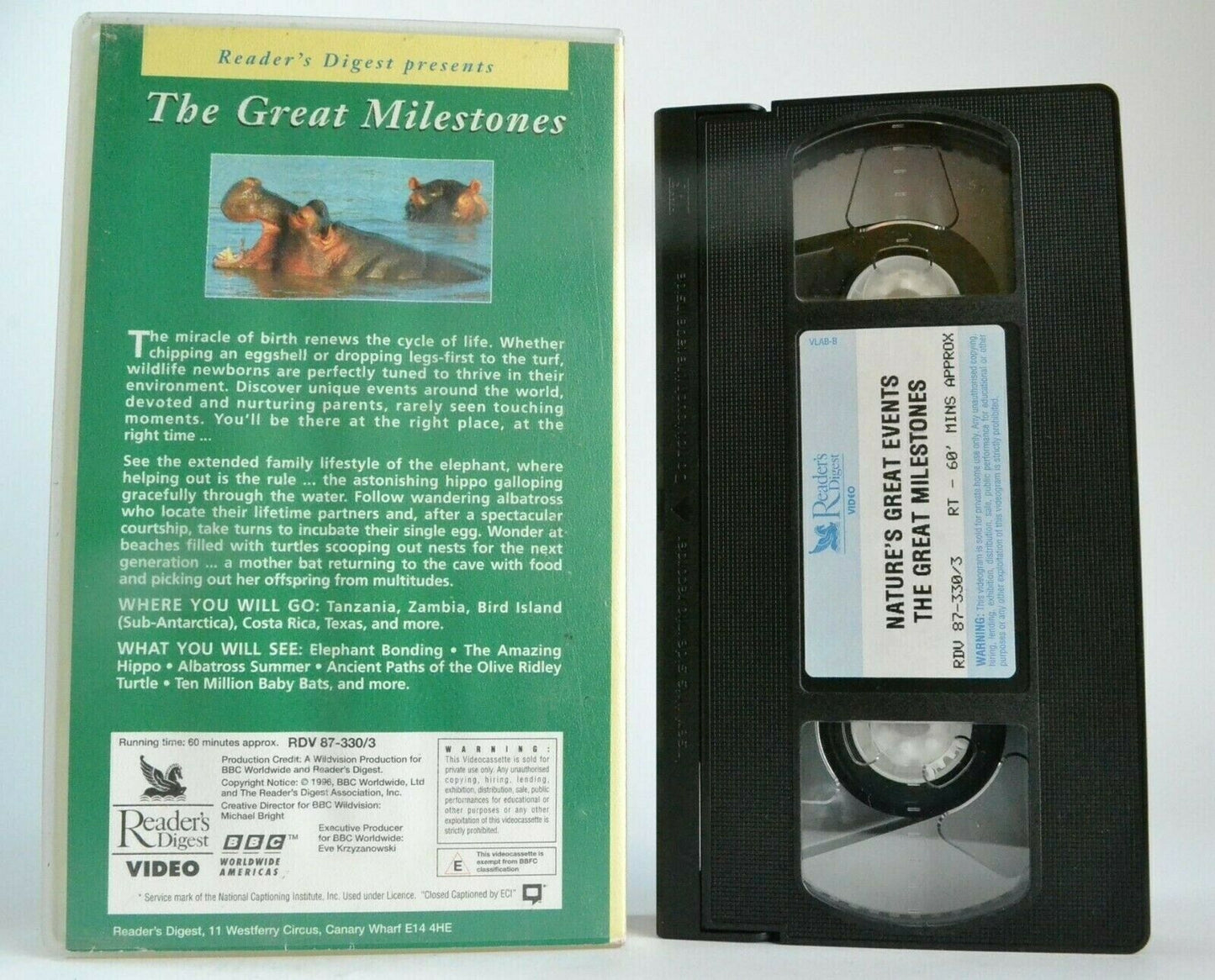 Nature's Great Events: The Great Milestones - Tanzania - Elephant Bonding - VHS-