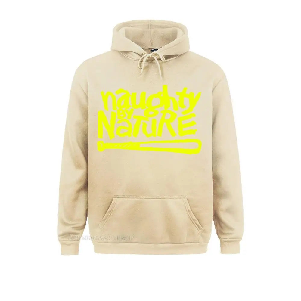 Naughty by Nature Hoodie – Old School 90s Rap Sweatshirt for Team Hoodie Streetwear-Khaki-S-