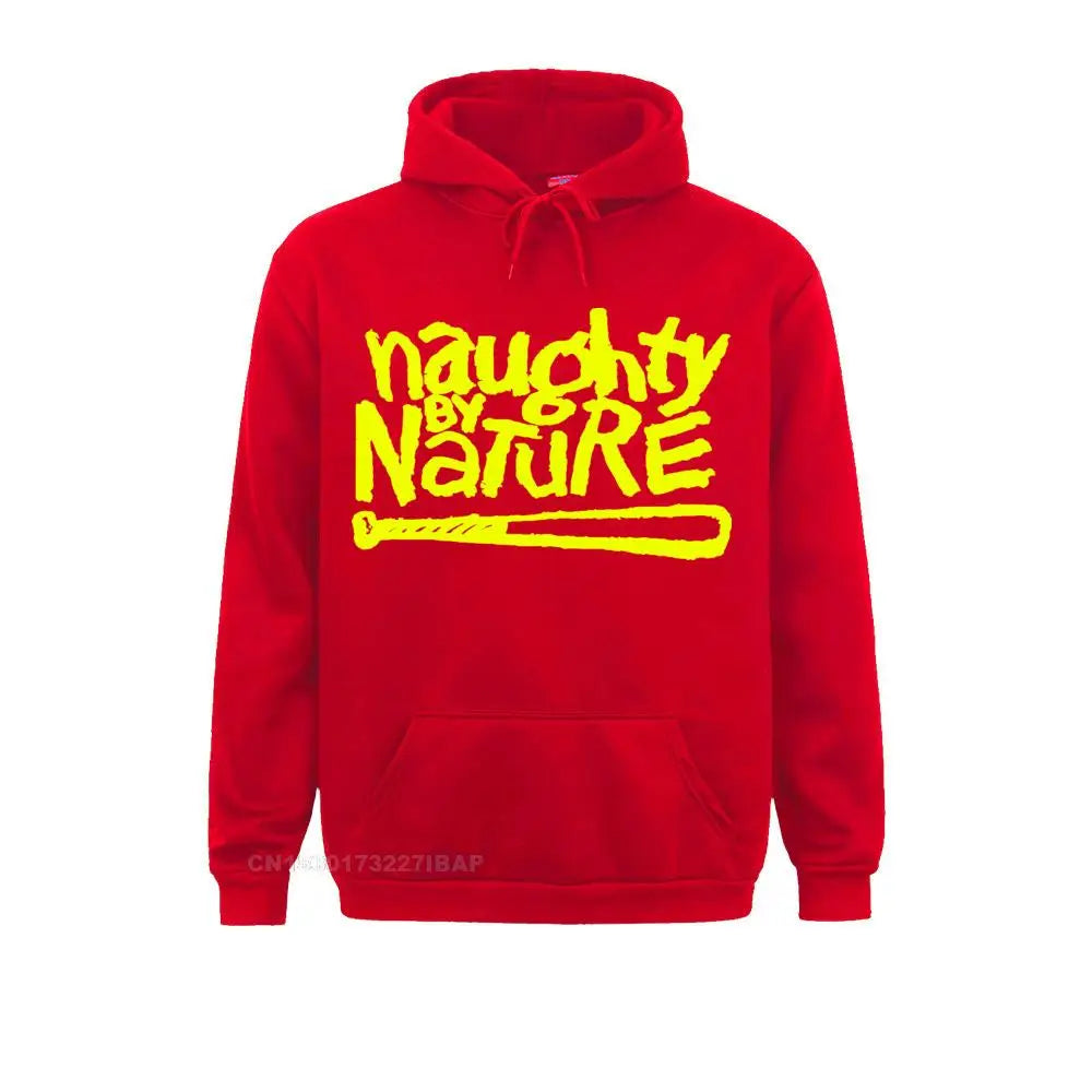 Naughty by Nature Hoodie – Old School 90s Rap Sweatshirt for Team Hoodie Streetwear-Red-XXL-