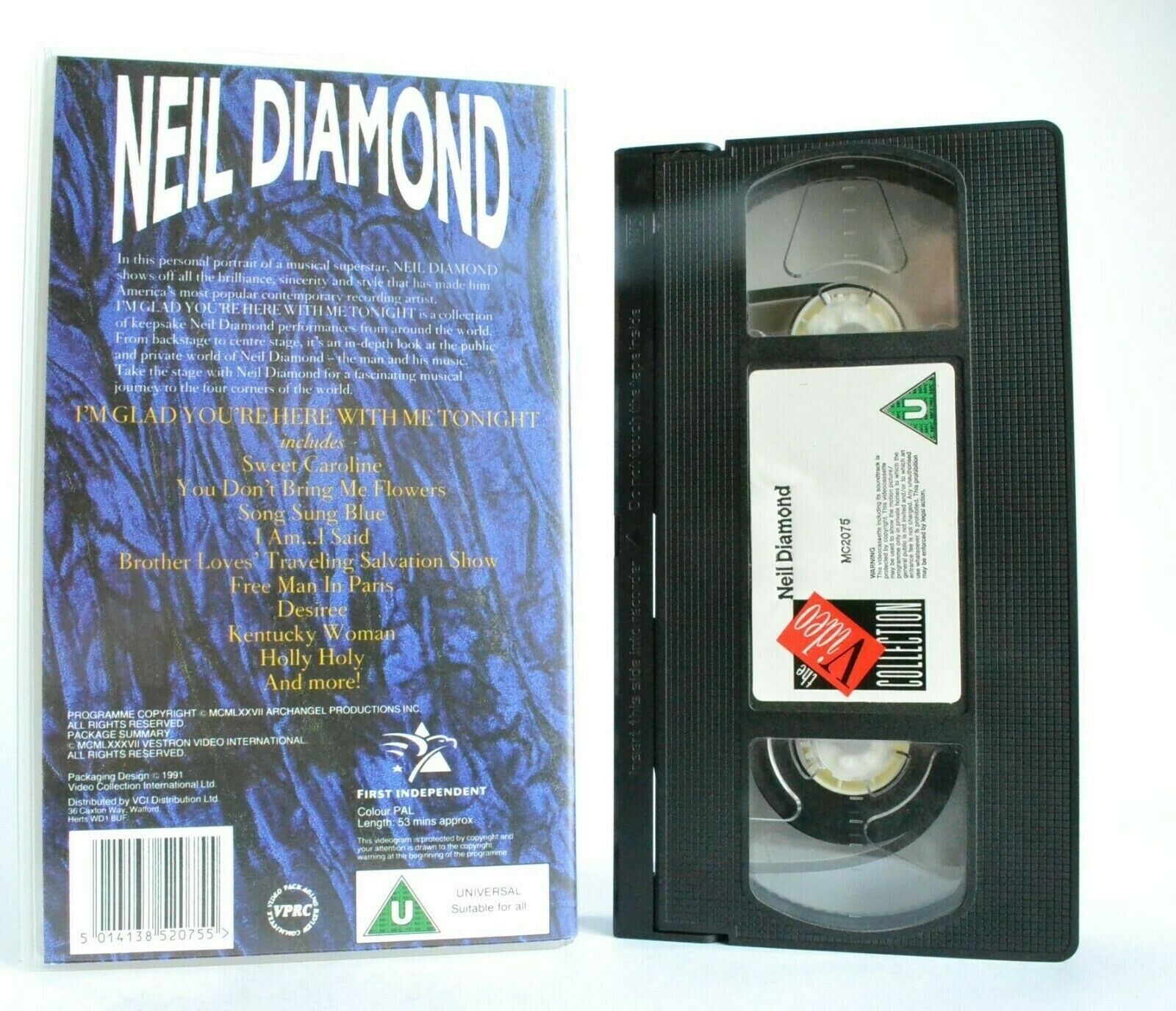 Neil Diamond: Musical Superstar - Live Performances - Greatest Hits - Pal VHS-