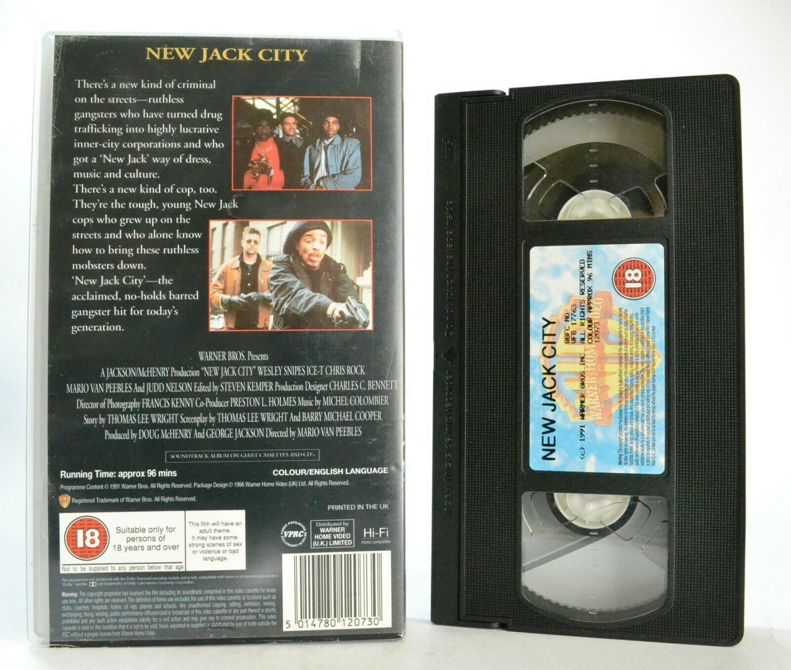 New Jack City: M. Van Peebles Film (1991) - Action/Thriller - W.Snipes - Pal VHS-